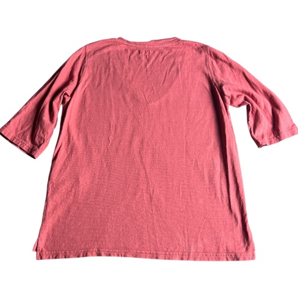 POETRY V-NECK T-SHIRT Hemp & organic cotton- Coral- Size 8 - Picture 6 of 13